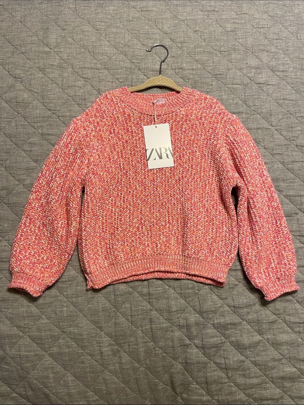 ZARA Pink Multi-Tone Girl's Crewneck Sweater